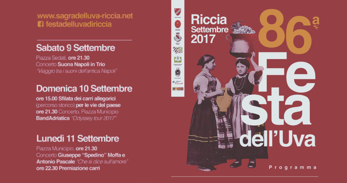 Festa dell'Uva a Riccia in Molise 86esima edizione 2017