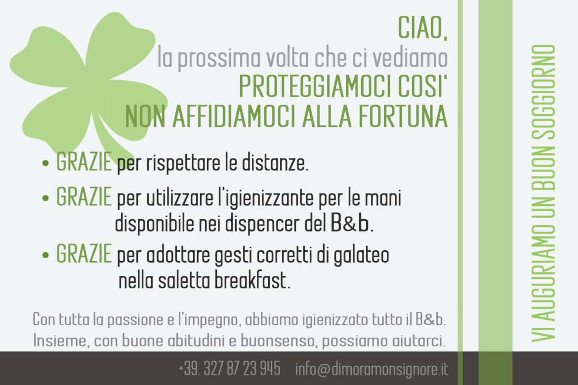 Proteggiamoci così dal Covid-19, non affidiamoci alla fortuna