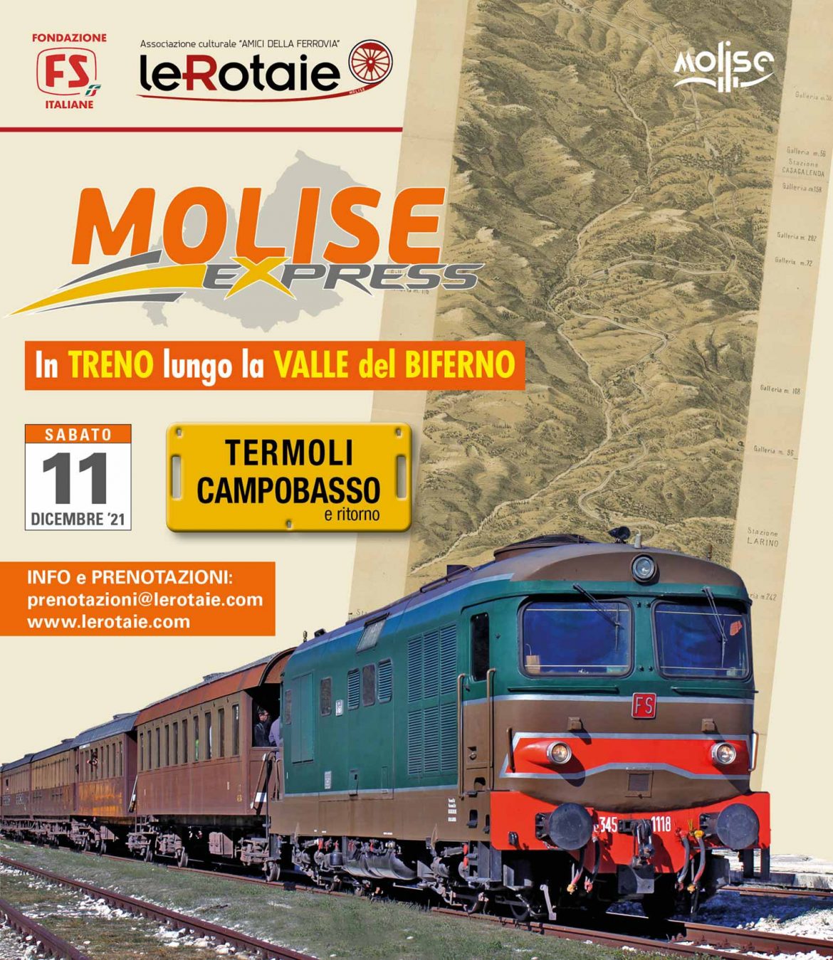 Treno d’epoca “Molise Express”: Termoli-Larino-Campobasso
